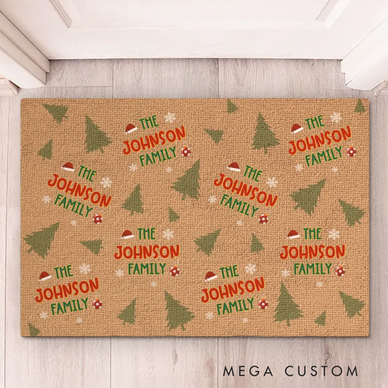 Personalized DoorMat Family Makes The Season Bright Family Personalized Custom Home Decor Decorative Mat Christmas Gift For Family Members