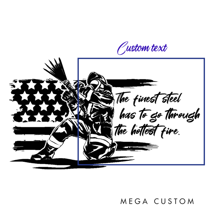 Personalized Multicolor Firefighter Engraved Steel Tumbler American Flag Design Durable Gift for Firefighters
