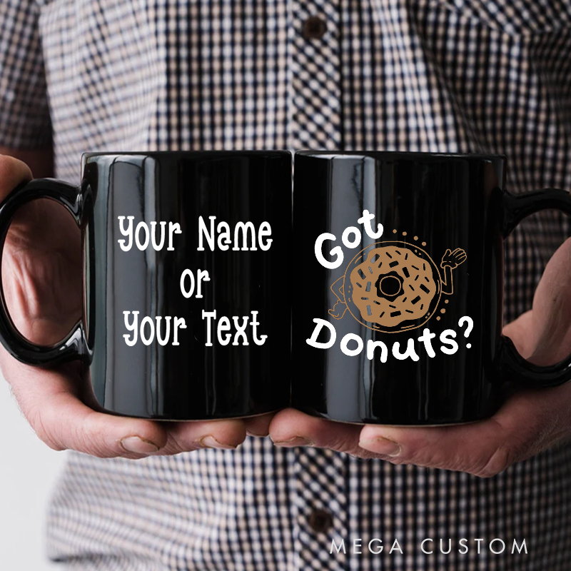 Personalized Police Themed Mug with Custom Name and Got Donuts Design Fun and Creative Gift for Police Officers