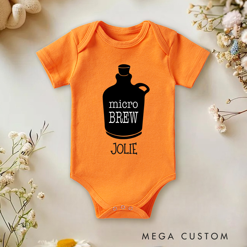 Personalized Micro Brew Funny Beer Baby Onesie Funny Baby Gift