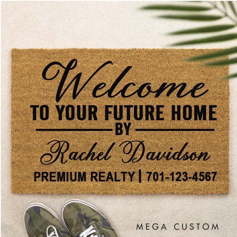 Personalized Welcome Mat for New Home Buyers Real Estate Closing Gift Personalized Doormat