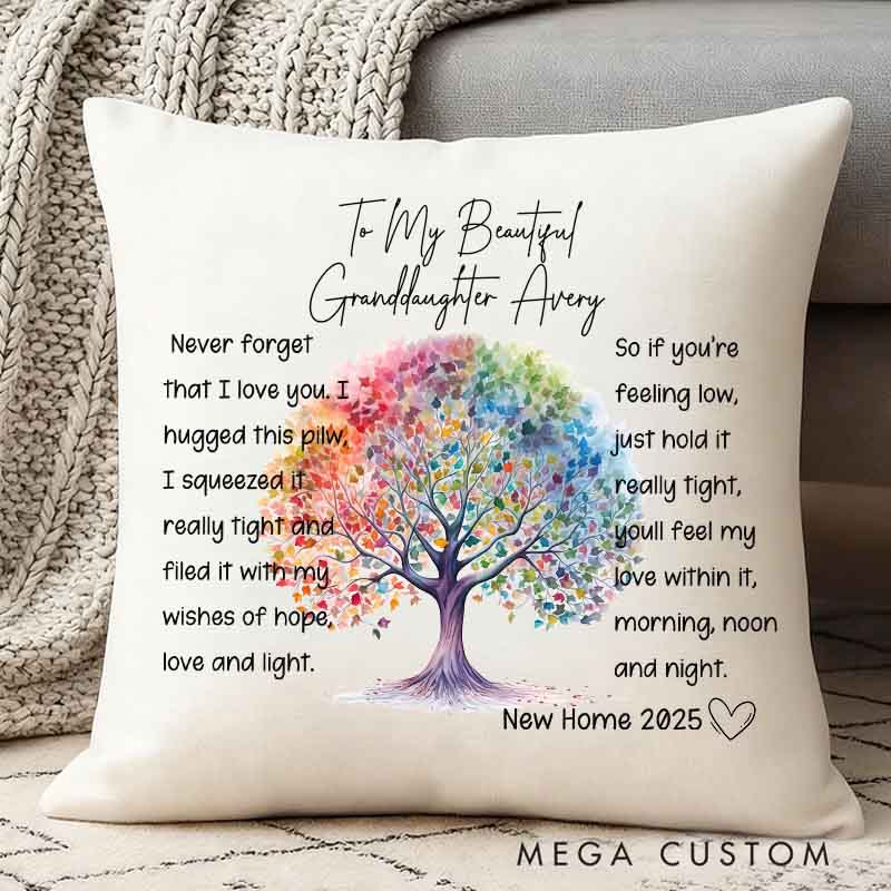 Personalized Granddaughter Cuddle Cushion to My Beautiful Granddaughter Pillow Cover with Pillow Option Housewarming Gifts New Home Gift