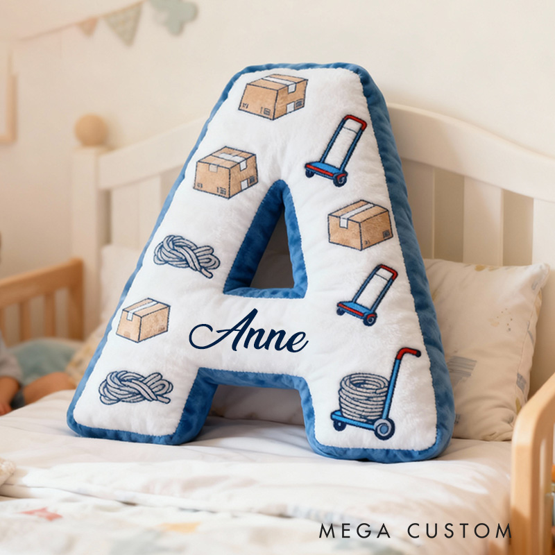 Personalized Letter Pillow Custom Name Design Moving Theme Soft Plush Cushion for Kids Room Decor Unique Gift for Children Housewarming Gifts