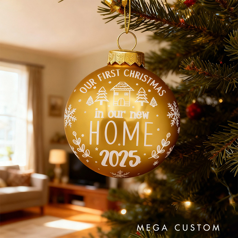 Personalized First Christmas Ornament Our New Home 2025 Red Holiday Decoration Custom Keepsake Gift for Celebrating New Beginnings and Family Gifts