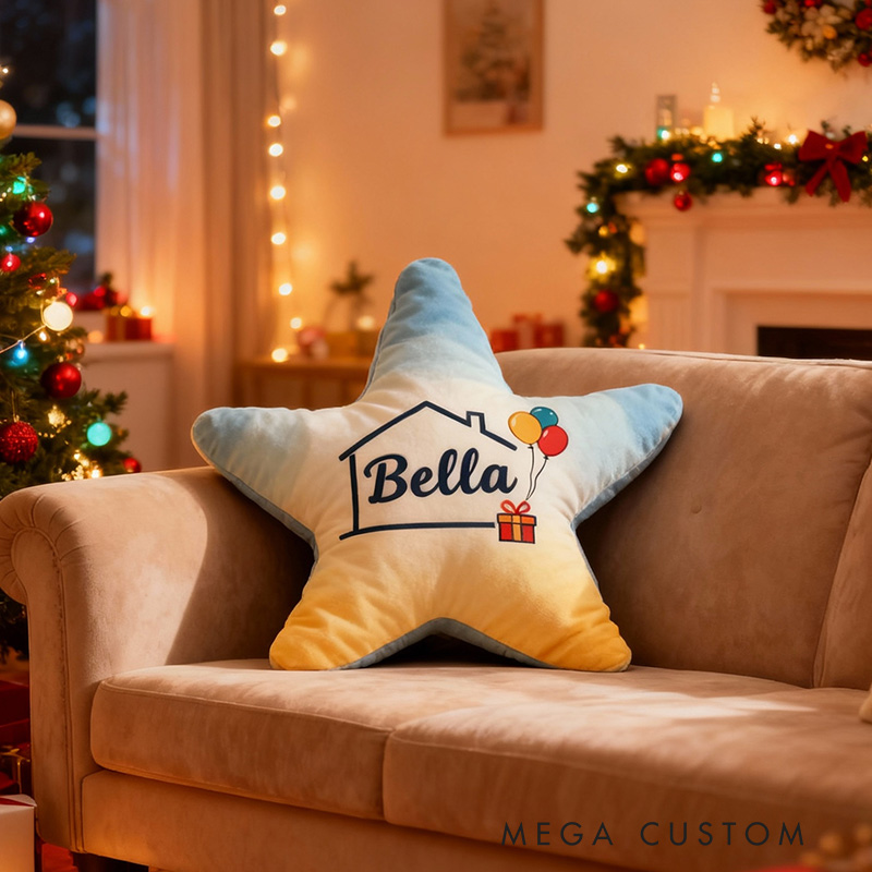 Personalized Star-Shaped Pillow for Kids Custom Name Soft Plush Decorative Throw for Bedroom Playroom Gift Christmas Gifts