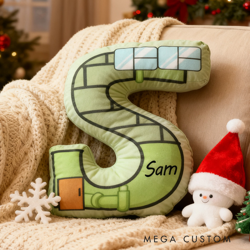 Personalized Letter Housewarming Pillow Graphic 3D Print Custom Name Cozy Home Decor with Festive Purple House Soft Accent Cushion New Home Gift