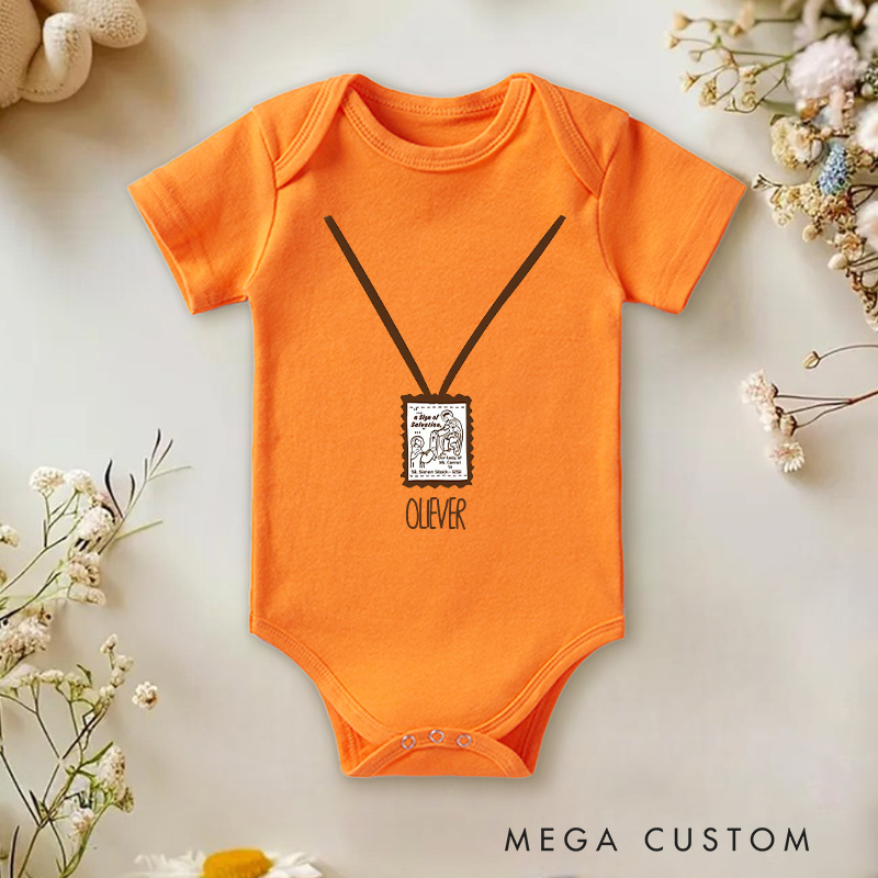 Personalized Scapular Baby Onesie Baptism Catholic Baby Gift