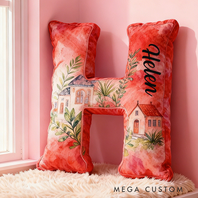 [Copy]Personalized Letter Pillow Custom Name Fun Celebration Decor with Balloons and Gift Design Soft Graphic 3D Print Birthday Gift Housewarming Gift