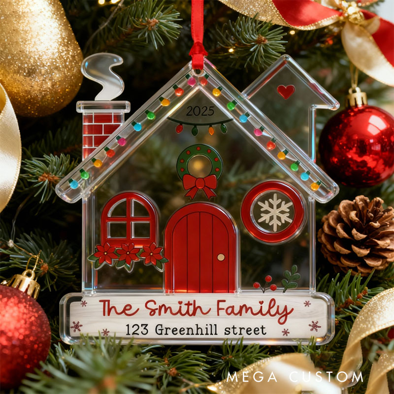 Personalized New Home Ornament Our First Christmas in New Home Ornament New House Ornament New Home Gift Newlywed Gift Family Ornament