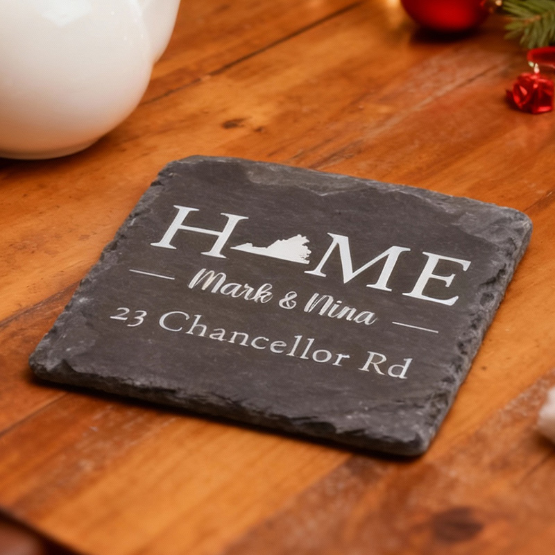 Personalized Virginia Custom Coasters Housewarming Coasters Gift for New Home Virginia Home Decor Virginia Gift Idea Gift for Couple Gift for Mom