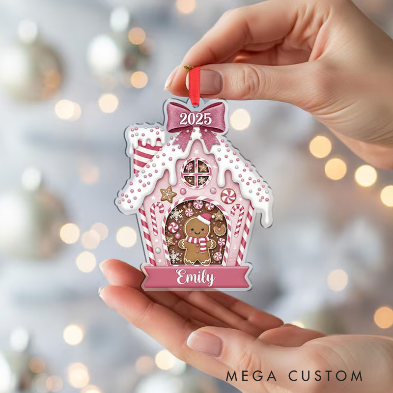 Personalized Gingerbread House Ornament 2025 Custom Name Candy Christmas Decoration Christmas Gifts