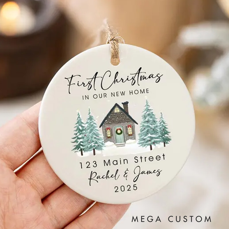 Personalized New Home Christmas Ornament First Christmas in Our New Home House Address Ornament Xmas Decor