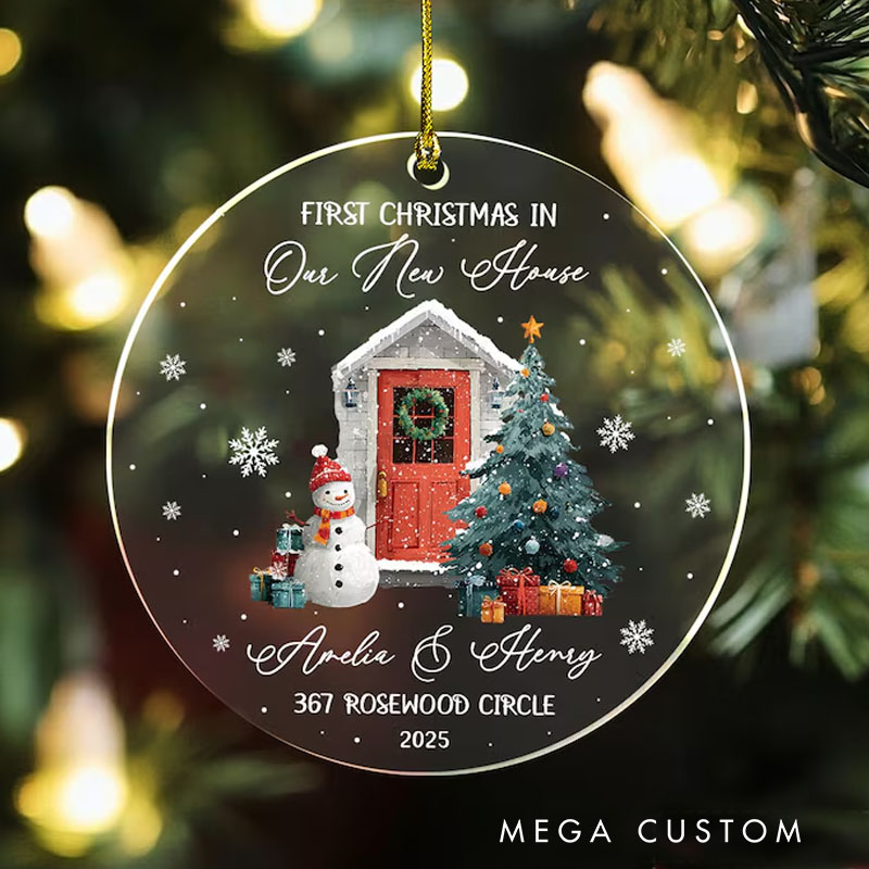 Personalized New Home Christmas Ornament Our First Christmas in New Home Acrylic Ornament First Home Christmas Ornament Newlywed Gift