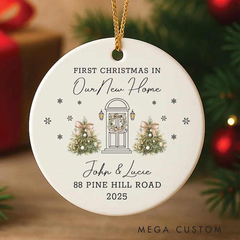 Personalized First Christmas In Our New Home Ornament New Home Celebration Christmas Ornament Custom New Home Keepsake