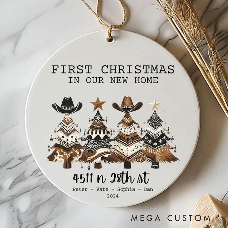 Personalized New Home Christmas Ornament Cowboy Hat Tree First Home Keepsake