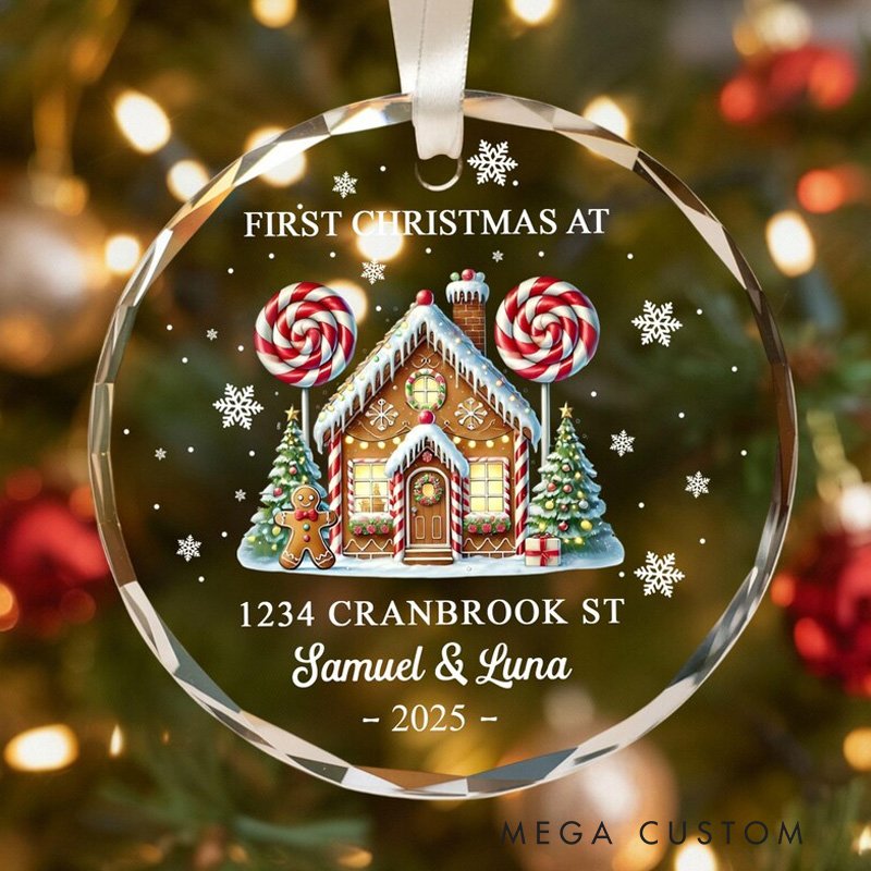 Personalized First Christmas In Our New Home Ornament New House Christmas Ornament Christmas Gift New Home Favors Glass Ornament