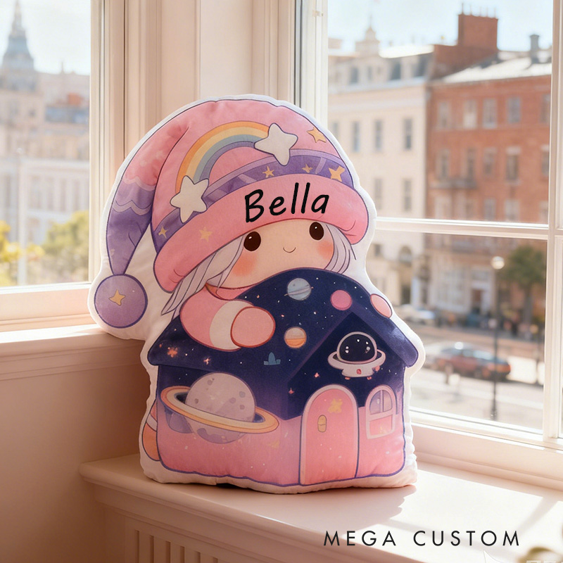 Personalized Space Themed Pillow with Name Kids Room Decor Perfect Gift For Children Or Special Occasions