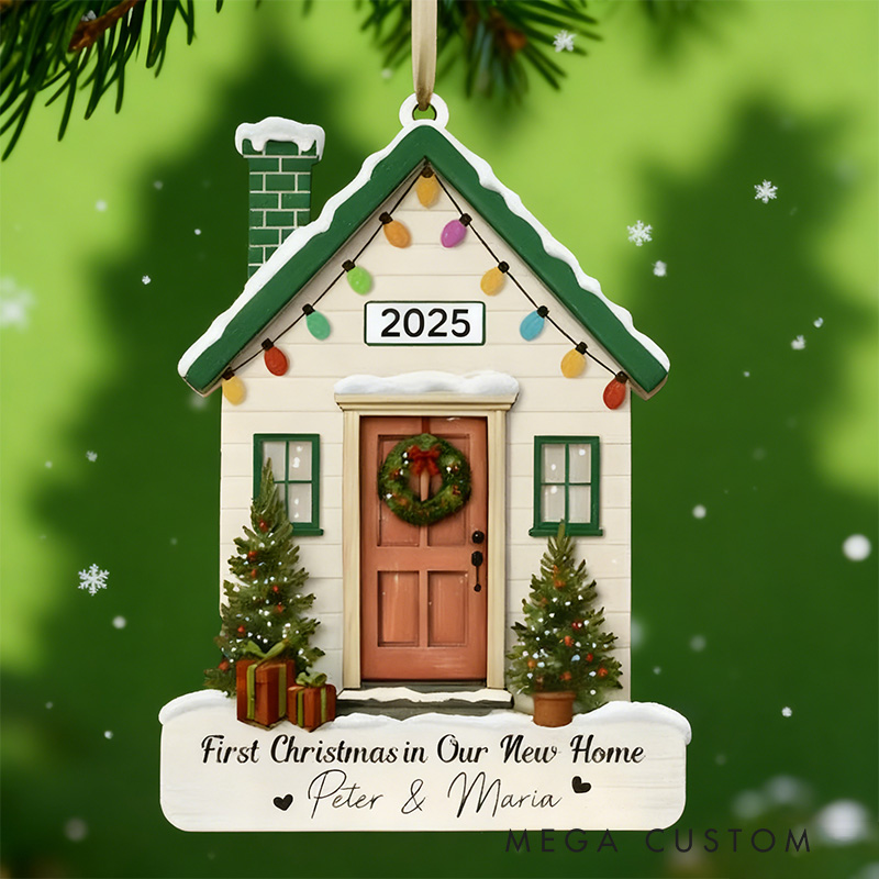 Personalized First Christmas in New Home Ornament 2025 Housewarming Homeowners Newlywed Christmas Gift