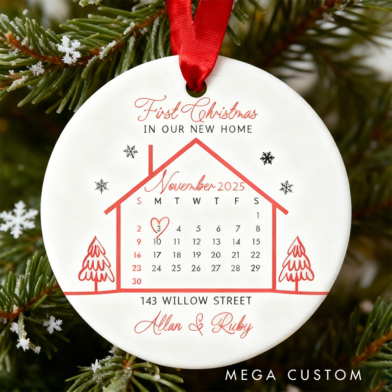 Personalized First Christmas Ornament Custom New Home Design Perfect Holiday Decoration Or Gift For Homeowners
