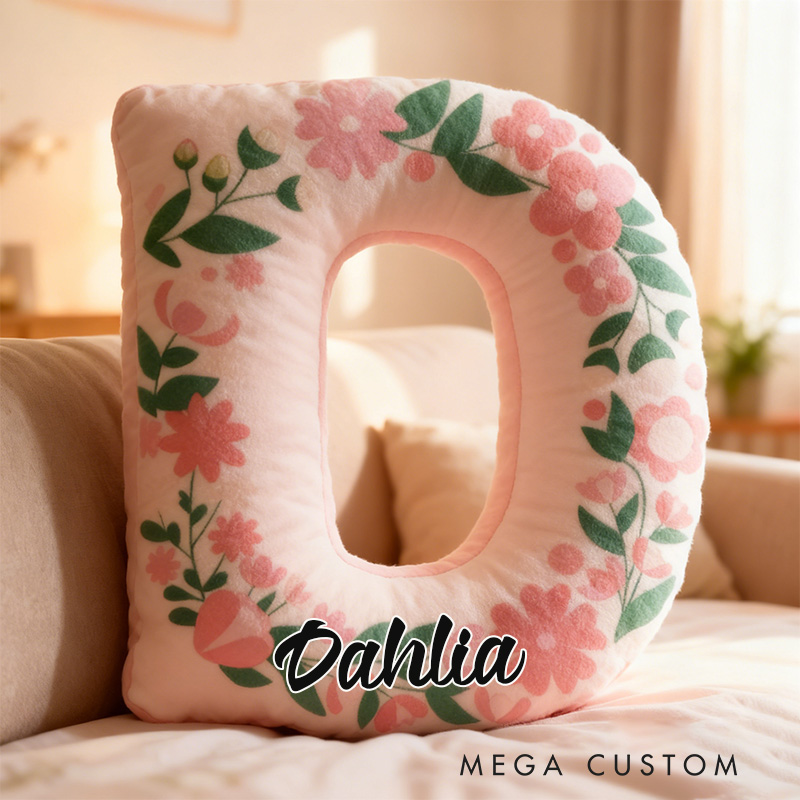 Personalized Letter Pillow Custom Floral Pattern Design Home Decor Perfect Gift For Bedrooms Or Special Occasions Housewarming Gifts