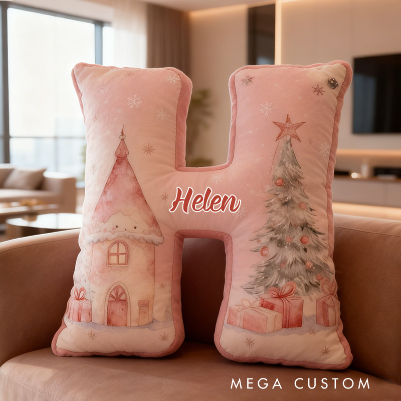 Personalized Letter Pillow Custom Christmas Fairy Tale Design Soft Home Decor Perfect Gift For Kids Or Holiday Celebrations Housewarming Gifts