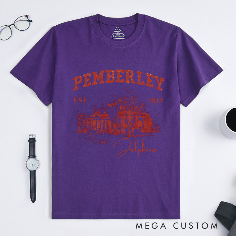 Personalized Pemberley Light Academia Classic T-Shirts Literature Literary Book Shirt Librarian Tee Book Lover Shirt Bookish Reading Bibliophile Gift
