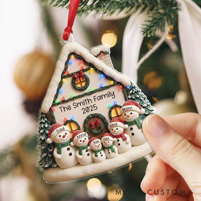 Personalized Snowman Family Christmas Ornament Acrylic Family Christmas Ornament Family Keepsake Xmas Gift
