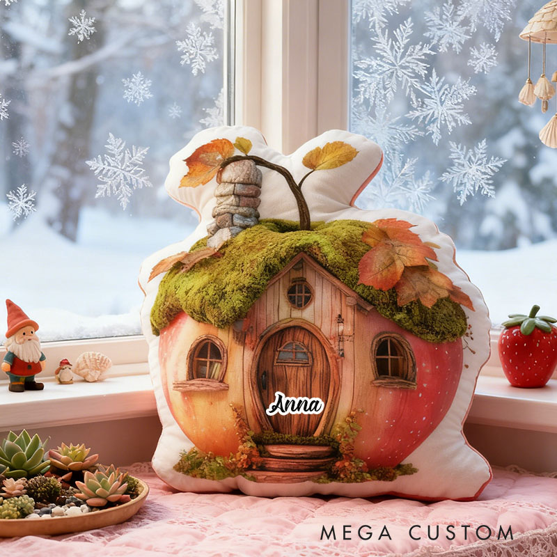 [Copy]Personalized Mushroom House Pillow Custom Fairy Tale Design Soft Plush Cushion Whimsical Home Decor Perfect Gift For Kids Bedrooms Or Living Rooms