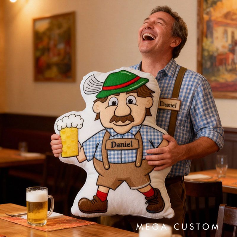 Personalized Beer Belly Men's Funny Fabric Pillow Birthday Gift for Him Graphic 3D Print