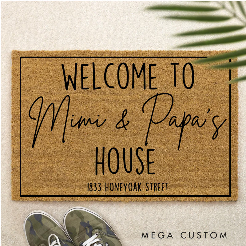 Personalized Welcome Doormat Custom Coir Mat With Family Name Indoor Outdoor Rug Perfect Housewarming New Home Gift 