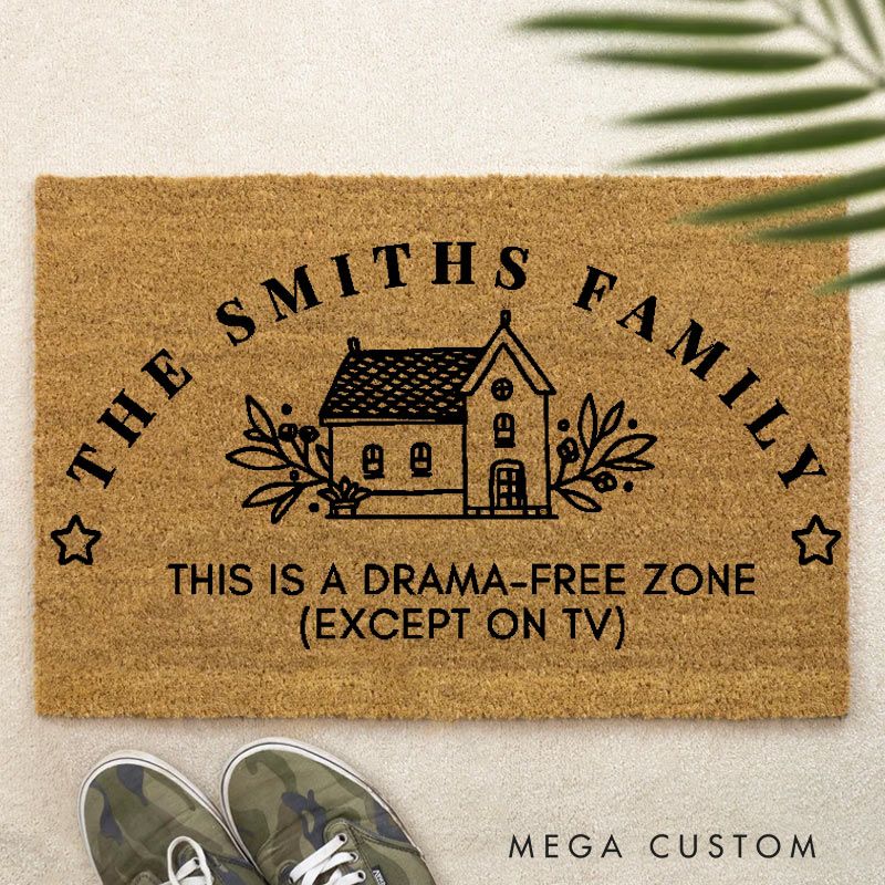 Personalized Welcome Doormat Outdoor Indoor Mat Custom Coir Mat with Family Name for Couple Housewarming Gift 