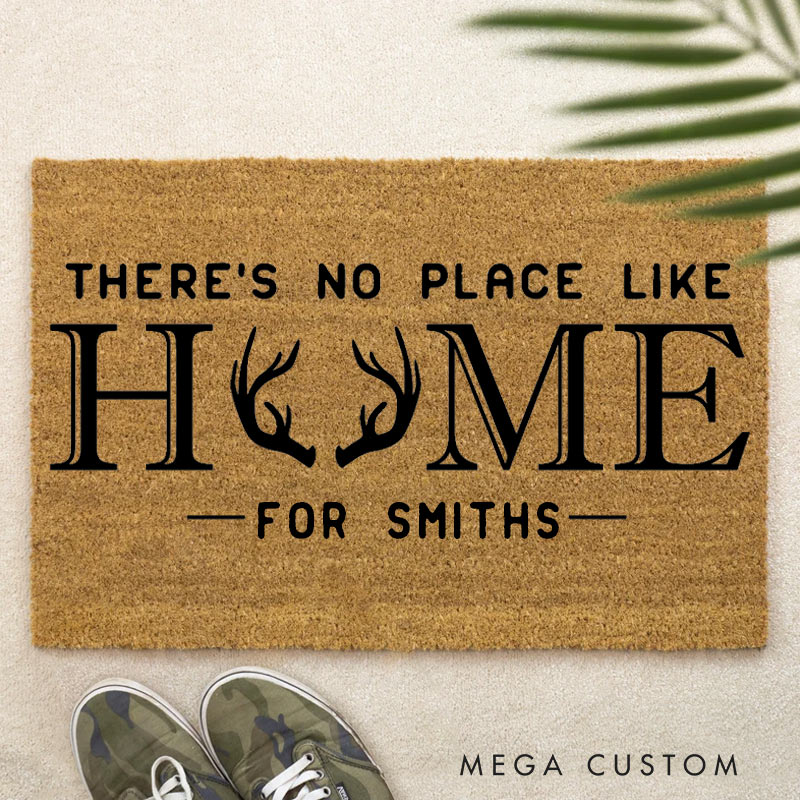 Personalized Welcome Doormat There Is No Place Like Home Custom Home Mat with Name for Couple Family Gift Housewarming Gift