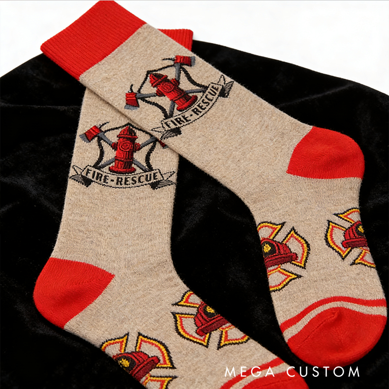 Personalized Firefighter Themed Socks Unique and Thoughtful Gift for Firefighters and First Responders