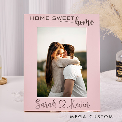 Personalized Engraved Photo Frame Custom Wedding Photo Frame Home Sweet Home Gifts New Home Gift For Couple Housewarming Gift Home Decor Wedding Gift