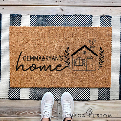 Personalized Hand Drawn Home Doormat Custom Family Door Mat New Home Gift Housewarming Wedding Gift for Couples First Home Gifts Christmas Gift
