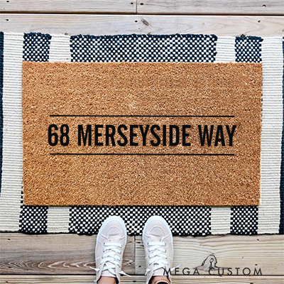 Personalized Modern Address Doormat Custom Front Doormat First Home Couples Gift Housewarming Gifts Welcome Mat for Home Closing Gift