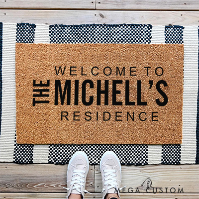 Personalized Doormat Custom Door Mat With Family Name New Home Gift Housewarming Gift a Stylish Entrance First Home Gifts Christmas Gift for Family