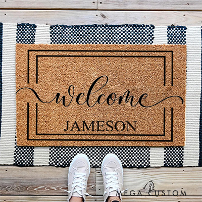 Personalized Welcome Doormat Custom Front Doormat Housewarming Gifts First Home Couple Gift Welcome Mat for Home Closing Gift New Home Gift