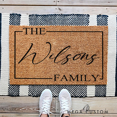 Personalized Home Doormat Custom Elegant Family Name Doormat Housewarming Gifts A Stylish Welcome First Home Couple Gift Closing Gift New Home Gift