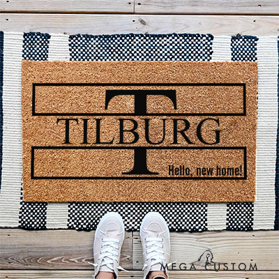 Personalized Monogram Welcome Doormat Custom Welcome Front Doormat Housewarming Gifts for Your New Home Closing Gift New Home Gift