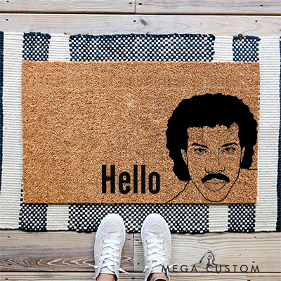Personalized Funny Doormat Lionel Richie Hello Doormat Housewarming Gift New Home Decor Custom Porch Decor