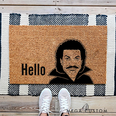 Personalized Funny Doormat Lionel Richie Hello Doormat Unique Housewarming Gift New Home Decor Custom Porch Decor