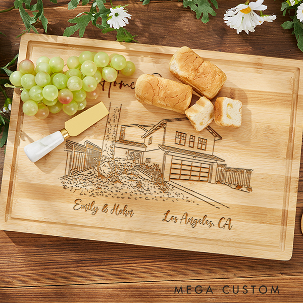 Personalized Home Sweet Home Cutting Board Wooden Chopping Board with Family Address Moving House New Home Gift Housewarming Gifts