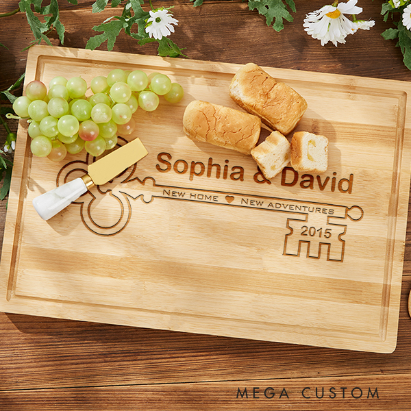 Personalized Cutting Board New Home Key Cutting Board A Personalized Housewarming Gift to Unlock New Adventures And Cherished Memories