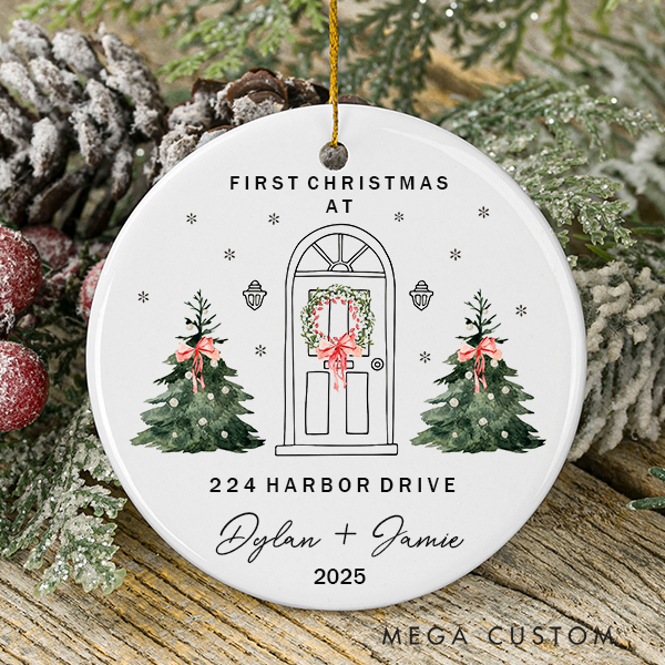 Personalized First Christmas New Home Ornament First Home Ornament  2025 House Address Ornament New Home Gift Christmas Gift Housewarming Gift
