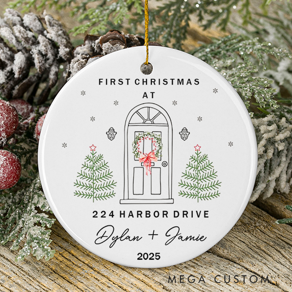 Personalized First Christmas Ornament New Home Ornament First Home Ornament New Home Gift Christmas Gift 2025 House Address Ornament Housewarming Gift