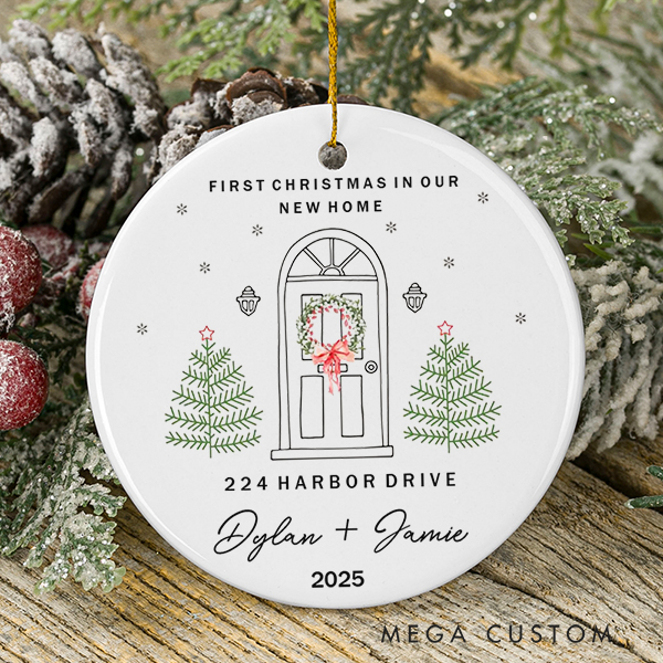 Personalized First Christmas At Our New Home Ornament First Home Ornament New Home Gift Christmas Gift 2025 Newlyweds Ornament Housewarming Gift