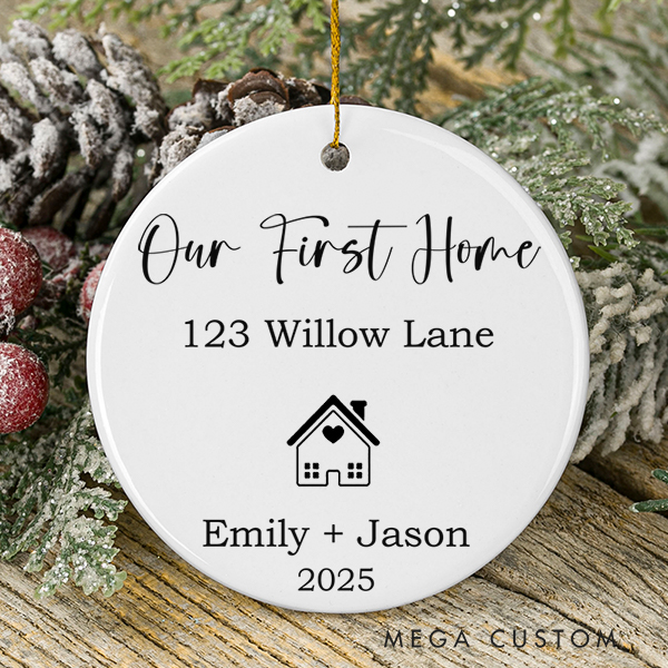 Personalized First Christmas New Home Ornament First Home Ornament New Home Gift Christmas Gift 2025 House Address Ornament Housewarming Gift for Couple