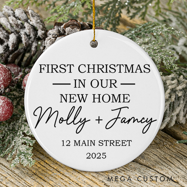 Personalized First Christmas in Our New Home Ornaments First Home Ornament New Home Gift Christmas Gift 2025 House Address Ornament Housewarming Gift