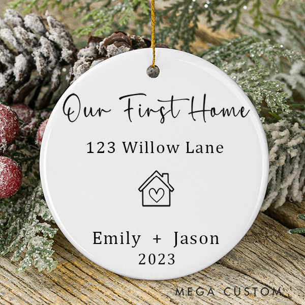 Personalized Our First House Christmas Ornament Personalized Housewarming Gift New Home Ornament New House Ornament Real Estate Gift New Home Gift